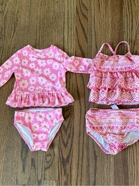 Bundle of 2 pink 24 month girls bathing suits